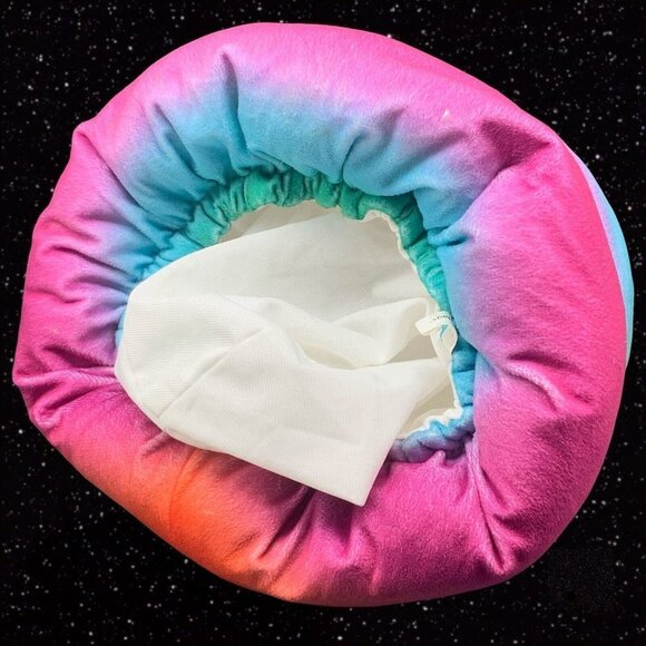 Six Flags Rainbow Poop Emoji Hat Plush Large Smiling 10”W 11”T - Picture 5 of 5